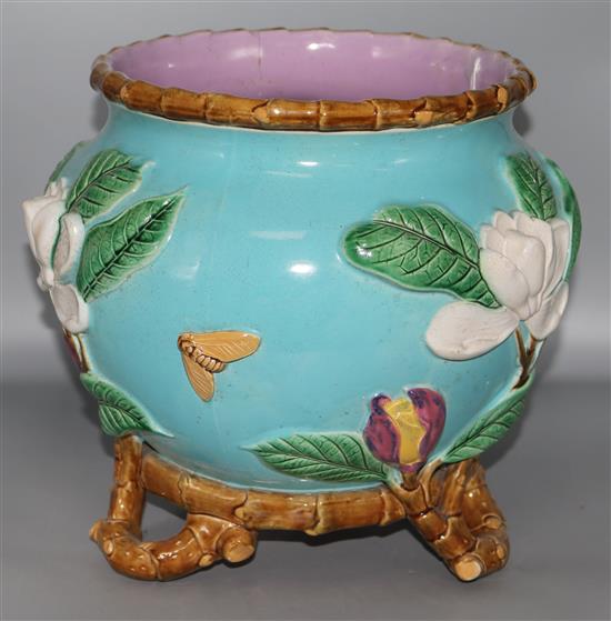 A Minton? Majolica jardiniere (a.f.)